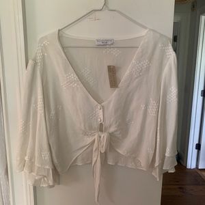 Flynn Skye White Flowy Crop Top